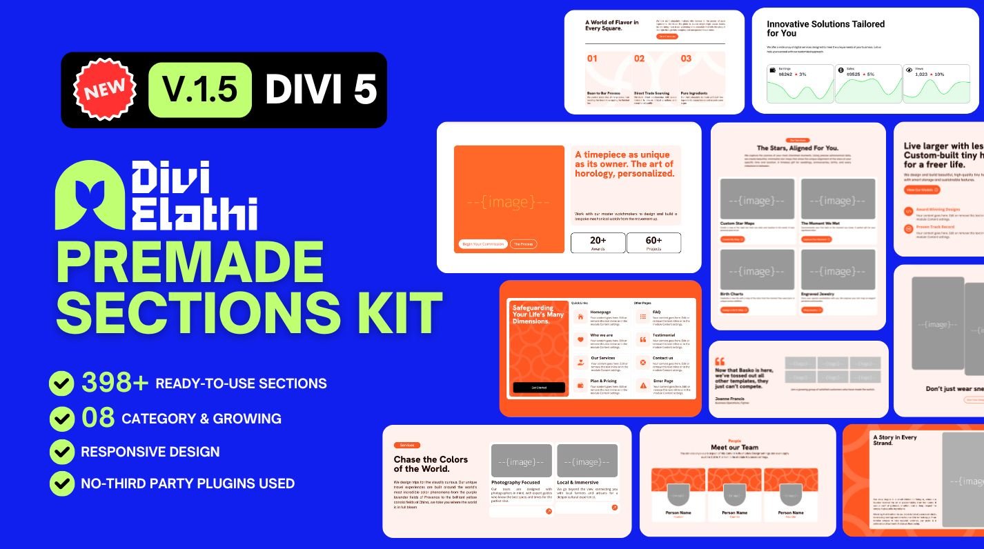 Divi Elathi Premade Sections Kit v1.5