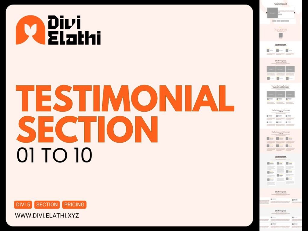 Divi Elathi - Testimonial Section 01 to 10