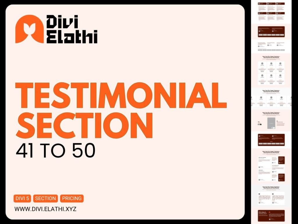 Divi Elathi - Testimonial Section 41 to 50