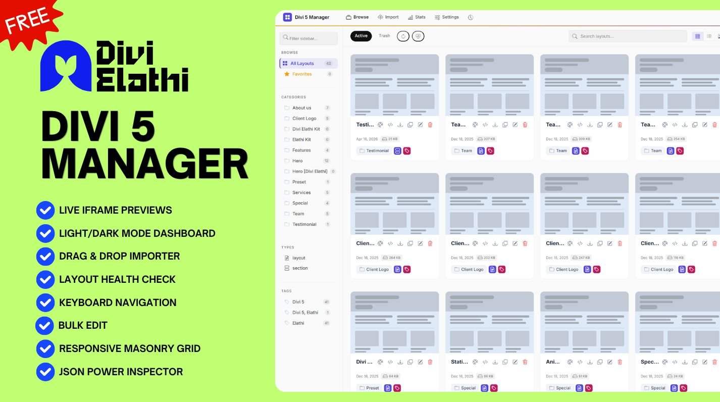 Divi Elathi - Divi 5 Manager