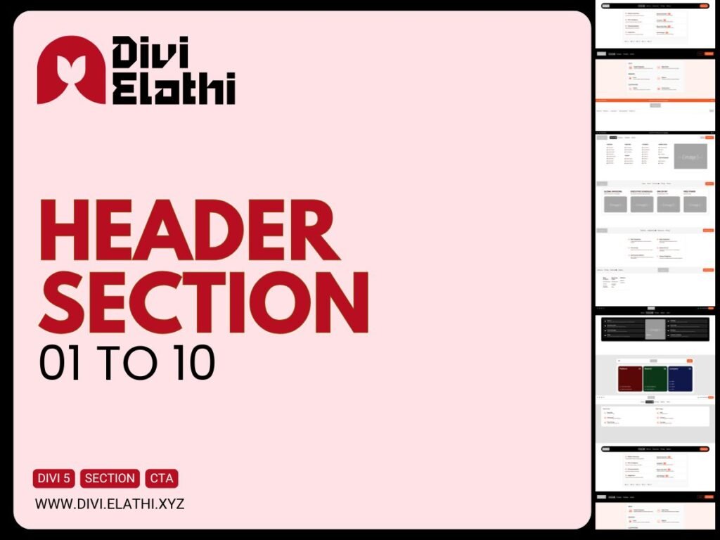 Divi Elathi - Header Section 01 to 10