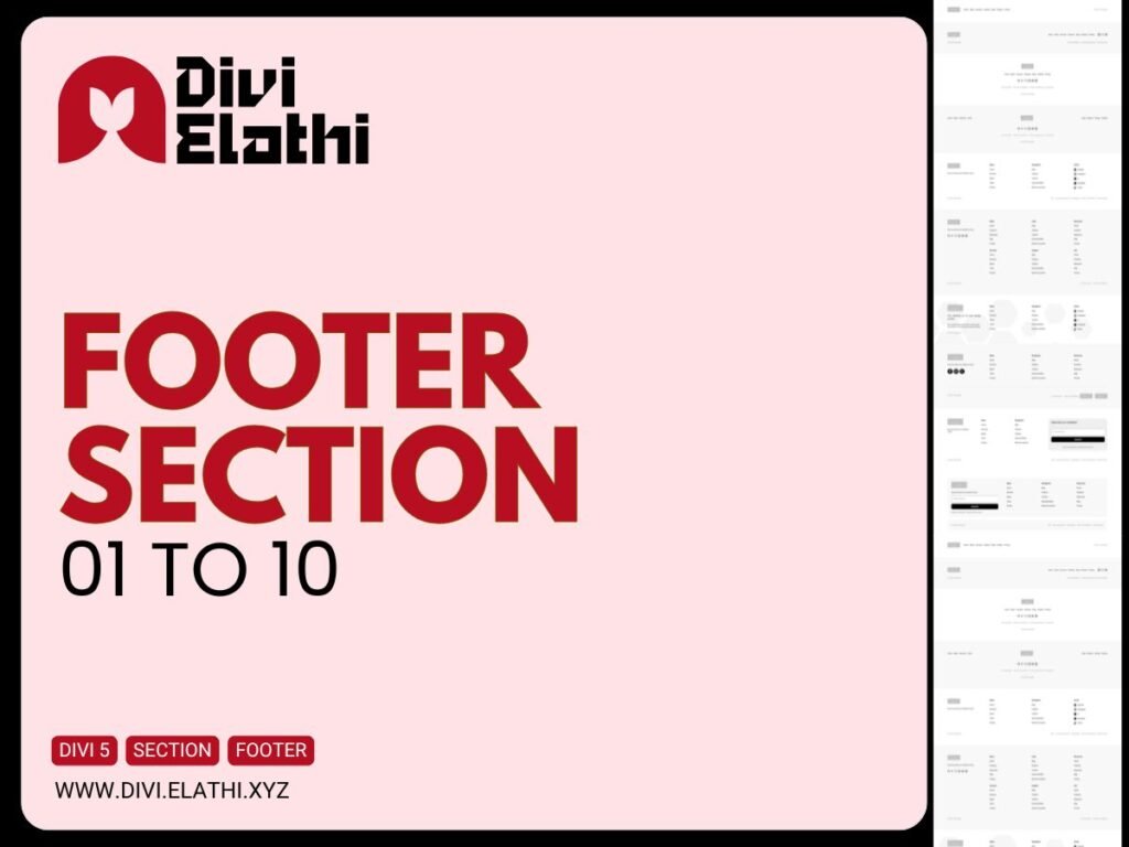 Divi Elathi - Footer Section 01 to 10