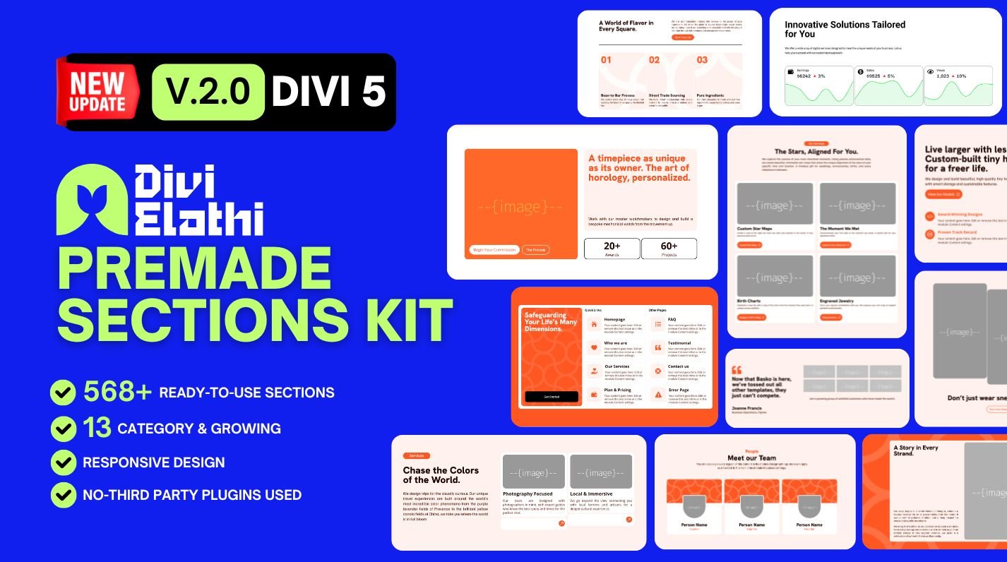 Divi Elathi Premade Sections Kit v1.9